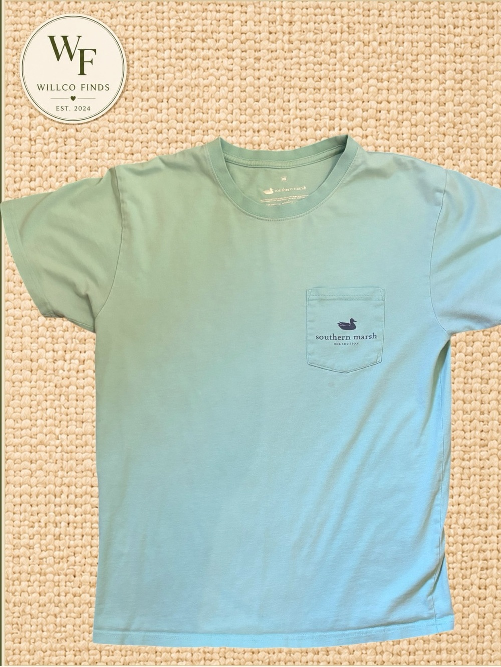Southern Marsh Mens Mint Green Short-Sleeve Pocket Tee Medium